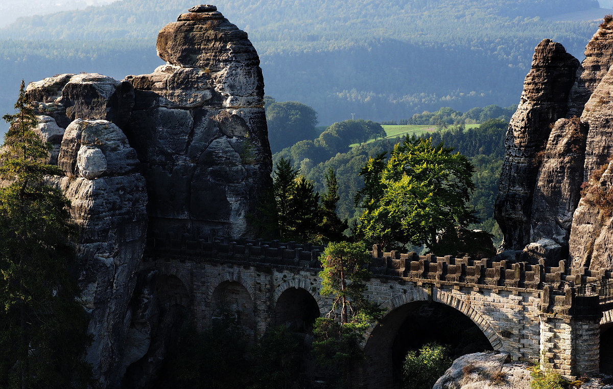 Sonnenaufgang über Bastei
